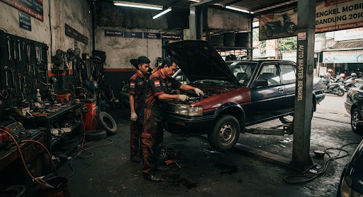Workshop stall pertama Automaster di Antapani, Bandung